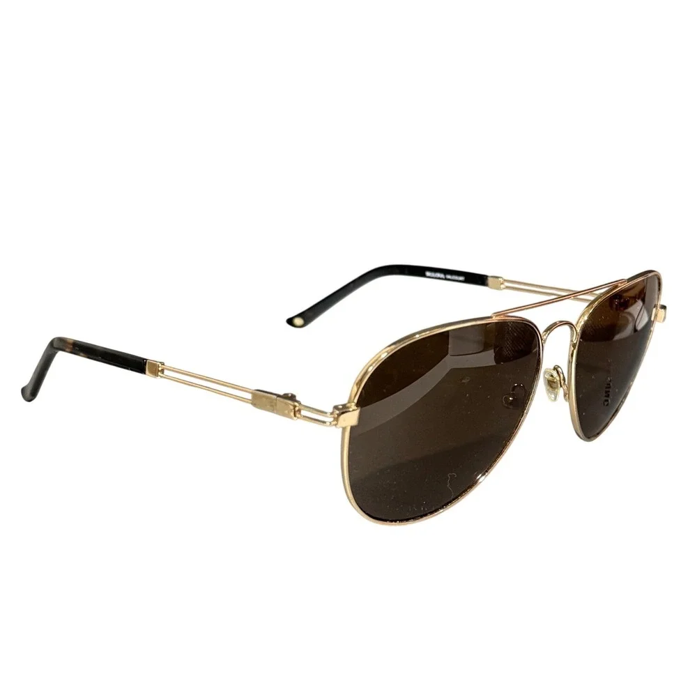 Vintage Bulova Valcourt Gold Aviator Sunglasses Luxury Designer Men's Unisex